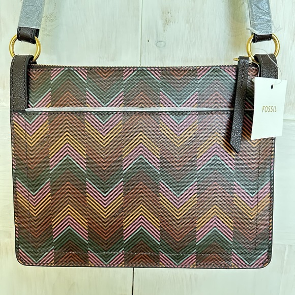 Fossil Womens Taryn Crossbody Purse Handbag Coated Canvas Harlow Multicolor NEW - Picture 2 of 8